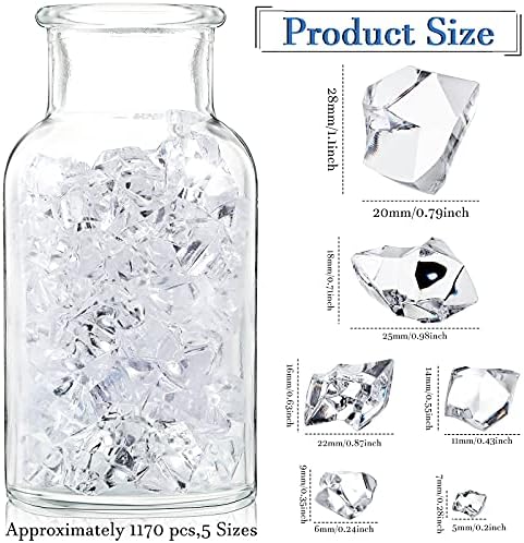 Syhood 570 Pcs Clear Acrylic Gems Plastic Crystals