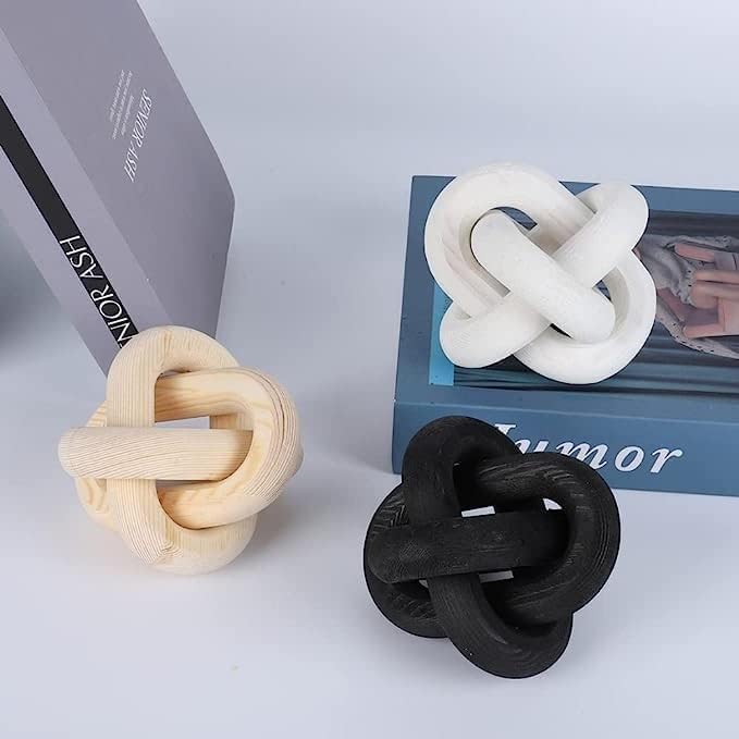 Wood Knot Chain Link Decor / Black
