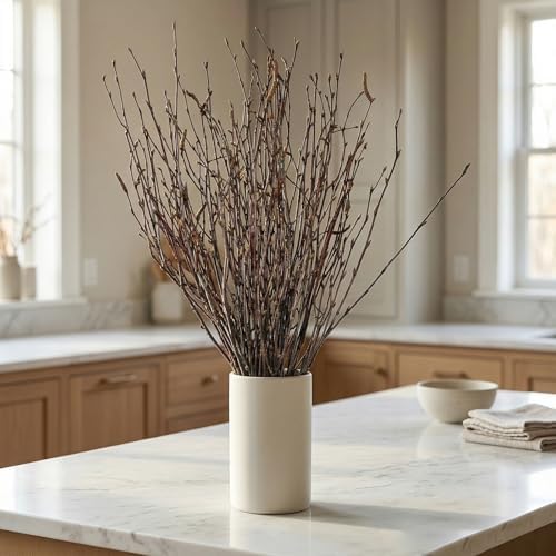 Natural Birch Branches, 50 Pcs Dried Twigs and Branches for Vases, 17" Tall Real Wood Sticks for Floor Vase Filler, Boho Rustic Home Decor, Wedding Centerpieces Arrangement