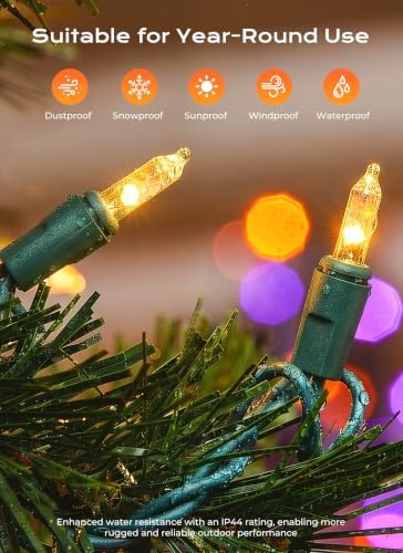 Minetom LED Clear Christmas String Lights, 50 Count 10 Feet LED Christmas Lights Bulb, Christmas Decorations Indoor, White Christma Tree Lights for Indoor Outdoor Xmas Wedding Party Festival