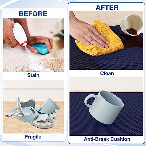 StepRite Kitchen Mats for Floor, 2-Piece Anti-Fatigue Kitchen Rugs, Blue