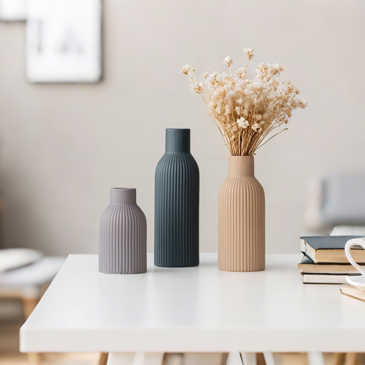 Modern Ceramic Vases / Black Mix / Set of 3