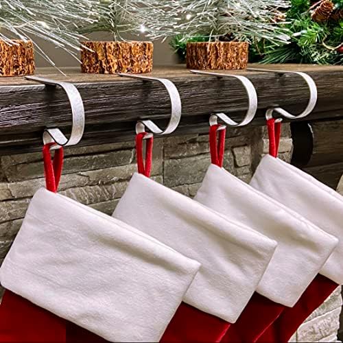 Haute Decor The Original MantleClip® Stocking Holder 4 Pack - Hang Christmas Stockings Safely and Securely from Mantels Up to 3 Inches Thick