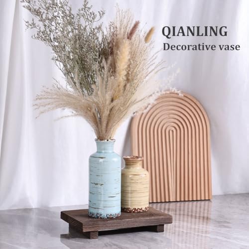 Ceramic Vase Set - 3 Small Flower Vases Home Decor, Modern Rustic Farmhouse Pottery Vases for Centerpieces, Living