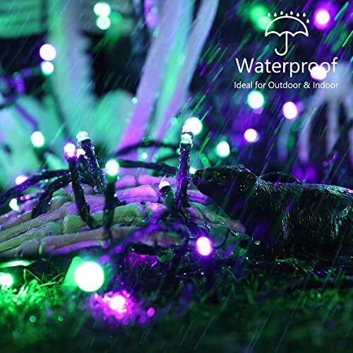 Brizled Outdoor Halloween String Lights Indoor Mini Purple & Green Light