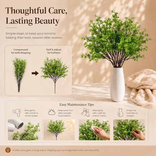 Mandy's 6 Bundles Artificial Green Baby’s Breath Flowers
