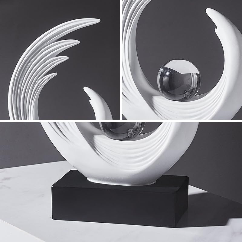 Modern Abstract Art Sculptures / White