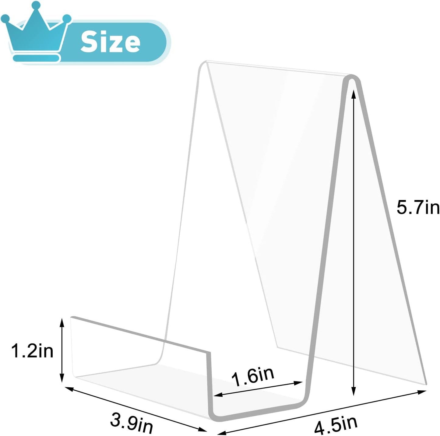 trophable 6 Pack Acrylic Book Stand Thickened Clear Book | Display Easel Holder for Displaying Tablets Newspaper