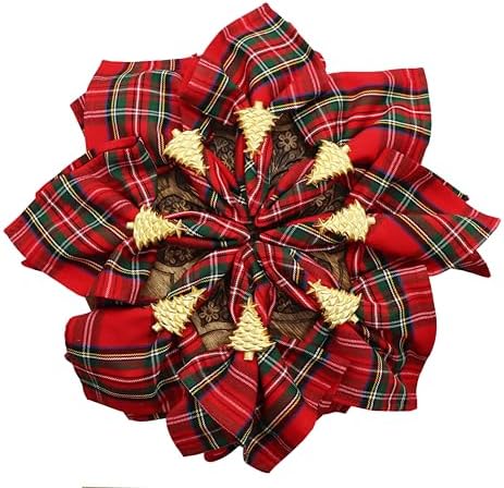 COTTON CRAFT Christmas Tartan Plaid Cloth Napkins - 12 Pack 100% Cotton