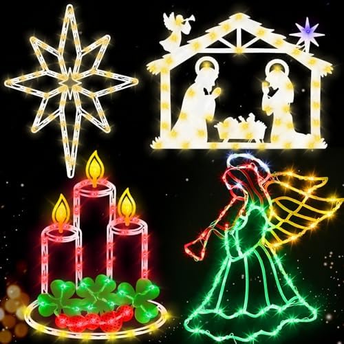 TRWYMZ 17" Christmas Window Silhouette Lights Decorations