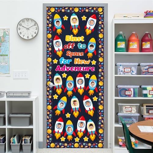 36 Pcs Rocket Cutouts for Bulletin Board Decoration Outer Space Theme Cutouts with Photo Space for Teacher DIY Craft for Galaxy Classroom Wall Décor