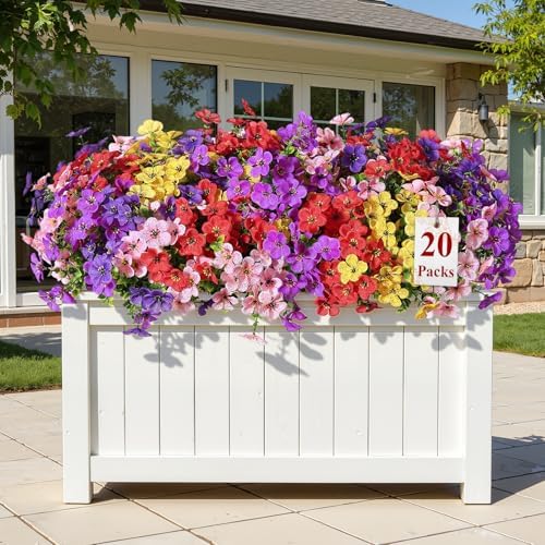 Alupssuc 20 Bundles Artificial Flowers for Outdoor Indoor Decoration