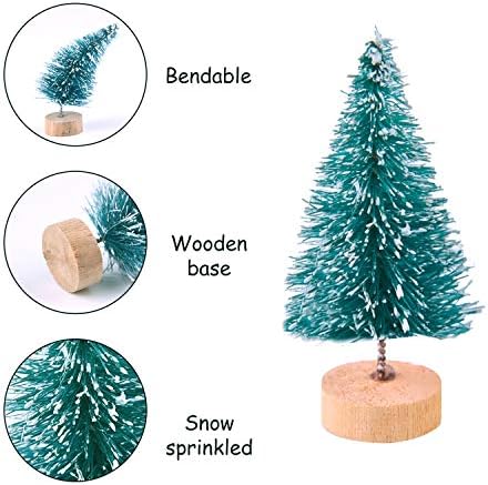 KUUQA 24Pcs Mini Sisal Bottle Brush Trees, 6 Colors, Small Size