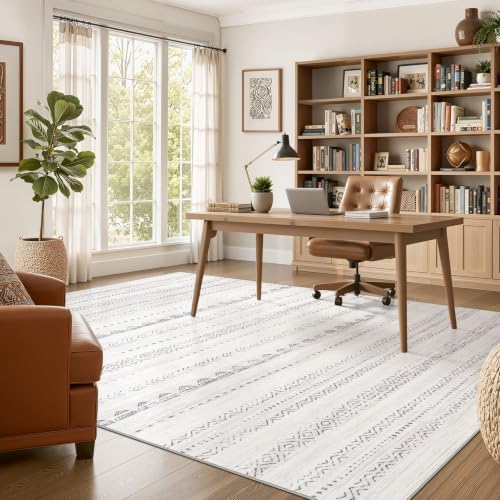 Nakagishi Boho 10x14 Area Rug Living Room Rugs Machine Washable Gray