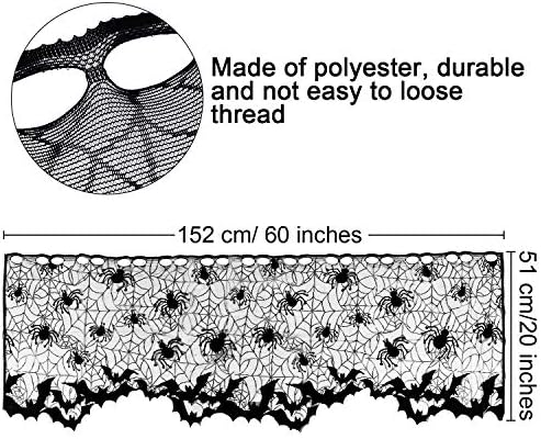 Boao 2 Pieces Halloween Spider Web Lamp Shade Cover Lace Cobweb Topper