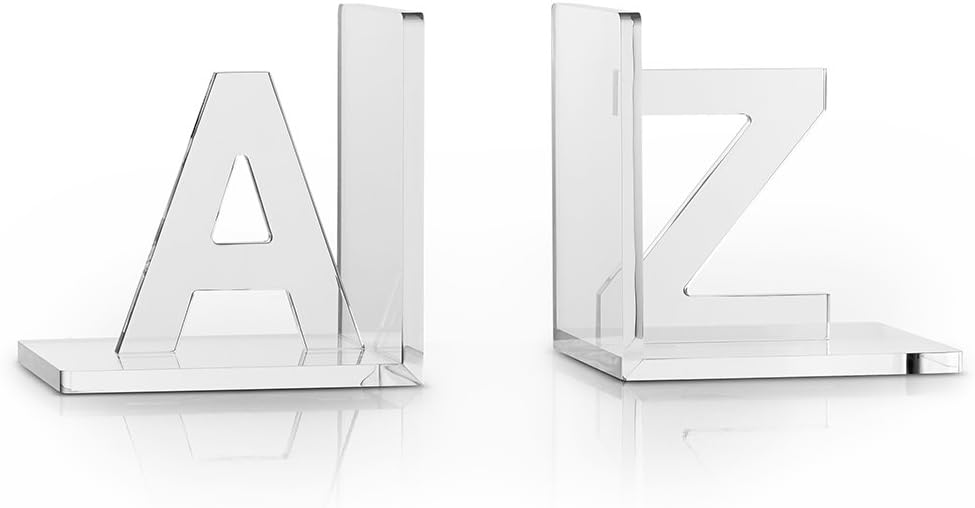 Vandue Luxe Crystal Acrylic Bookends A to Z