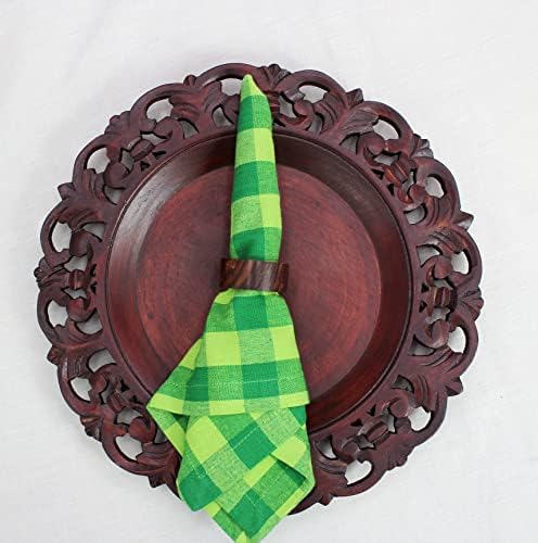 COTTON CRAFT Gingham Check Cloth Napkin - 12 Pack 100% Cotton Dinner Napkin