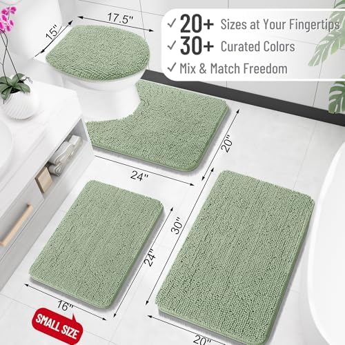 OLANLY Bathroom Rugs 34x21, Extra Soft Absorbent Chenille Bath Rugs