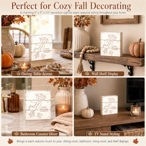 Fall is Proof That Change is Beautiful Sign | Minimal Leaf Wall Art