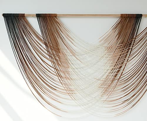 Macrame Wall Hanging Brown Dip Dyed Boho Fiber Art Decor 57"W*35"L