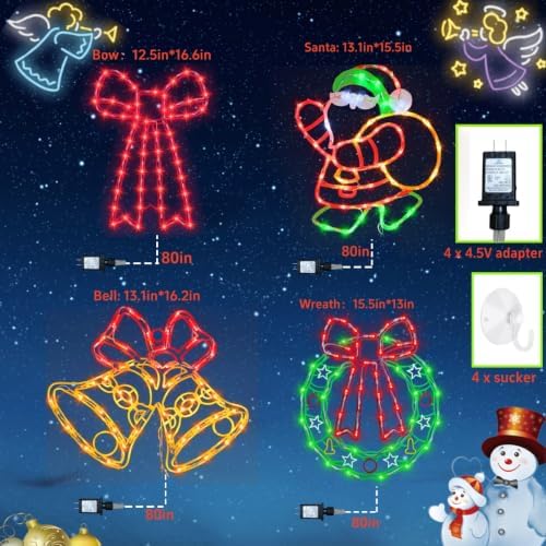 TRWYMZ Christmas Decorations - 16" Christmas Window Silhouette Lights