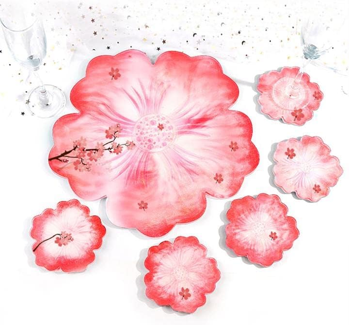 Silicone Coaster Mold Set 1 Big and 5 Small Cherry Blossom DIY / 6-cherry Blossom Shape / Set of 6