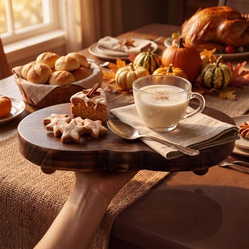 Wood Riser for Kitchen Counter 12 x 9.5 Pumpkin Wood Cake Stand
