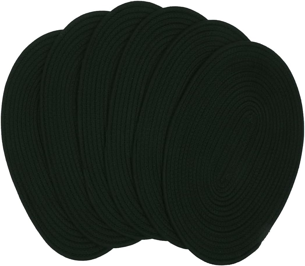 6 Pack Woven Placemats Fabric Tablemats, 12x16 inches Plate Chargers Cotton Weave Placemat Oval Braided Rattan