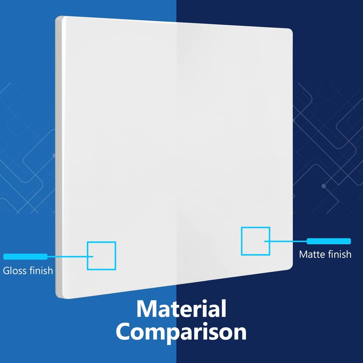 LIDER Double Blank Wall Plate, Screwless Design, Midsize, 2-Gang, 10-Pack | Temperature And Impact Resistant, Matte