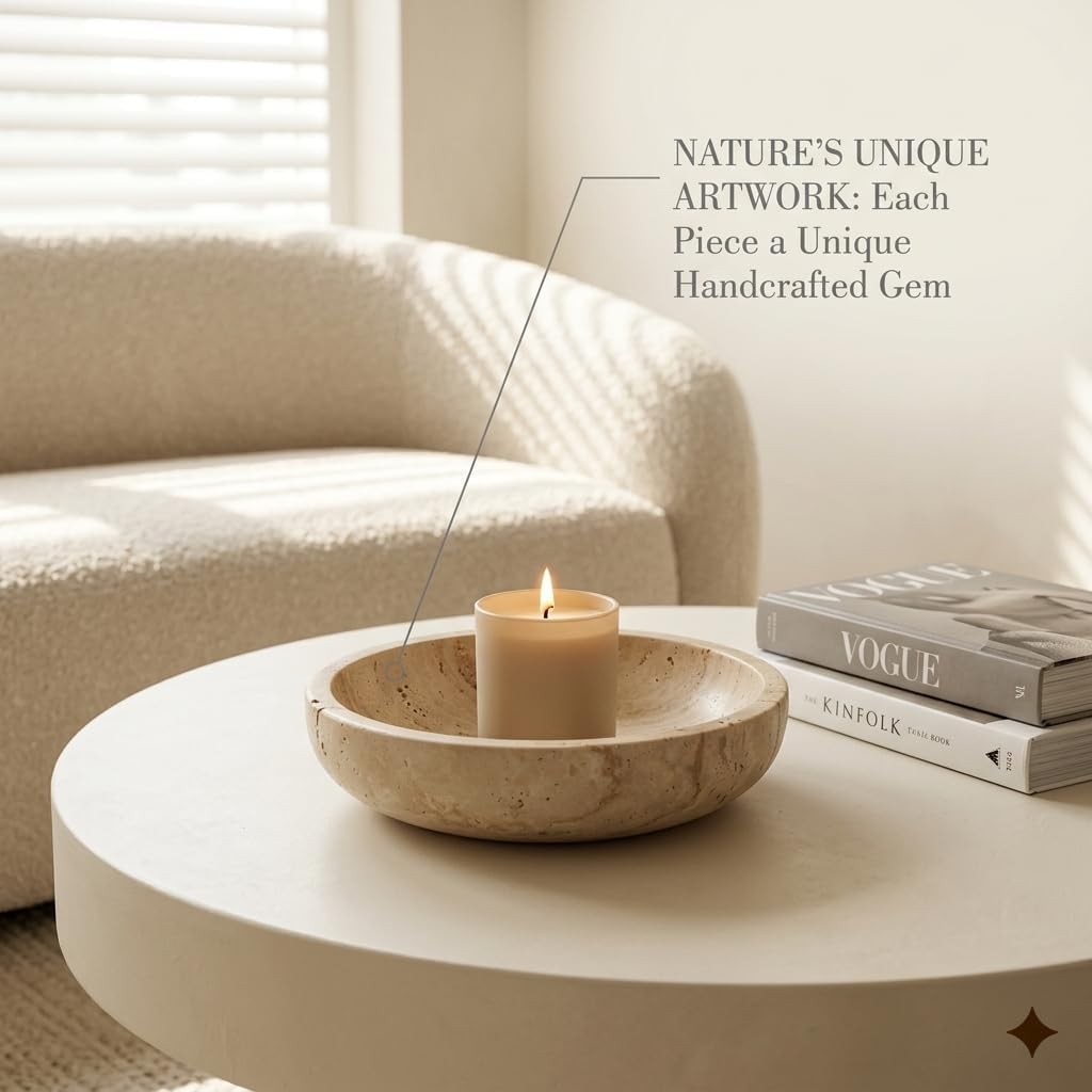Marble Travertine Decorative Bowl / Natural