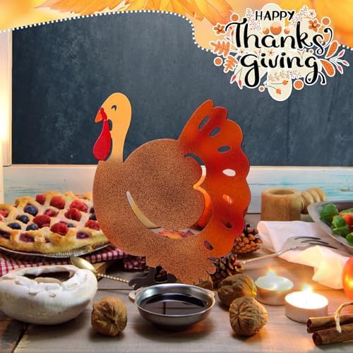 Wesiti Thanksgiving Turkey Decor Metal Standing Statue Tabletop Centerpiece