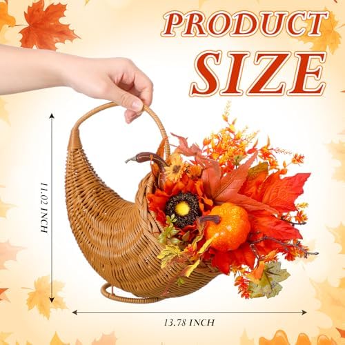Fall Cornucopia Basket Thanksgiving Table Harvest Fern Cornucopia