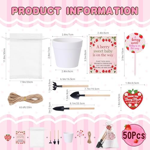 Amyhill 50 Sets Strawberry Baby Shower Favors for Guests Bulk