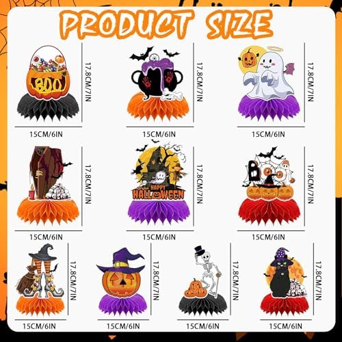 10Pcs Halloween Honeycomb Centerpieces Table Toppers Decoration