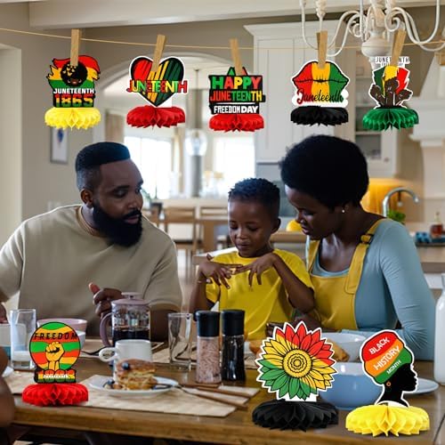 Juneteenth Decorations, Free-ish Since 1865 Honeycomb Centerpiece