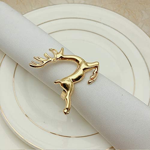 Napkin Rings Set of 8 Silver Set of 8 Napkin Rings Christmas, Holidays, Thanksgiving (Deer-3)