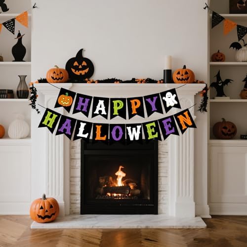 Happy Halloween Banner, Pre-Strung Halloween Party Decorations