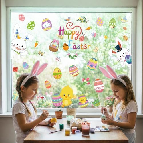 Holiday Window Clings for Home Decorations (Easter Party)