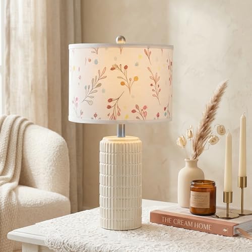 PoKat 23'' Table Lamp with Flower Lampshade for Night Stands, Birthday Gifts for Women Mom, House Warming Gifts New