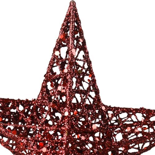 BinaryABC Iron Christmas Tree Star Topper,20cm Glittering Tree Topper