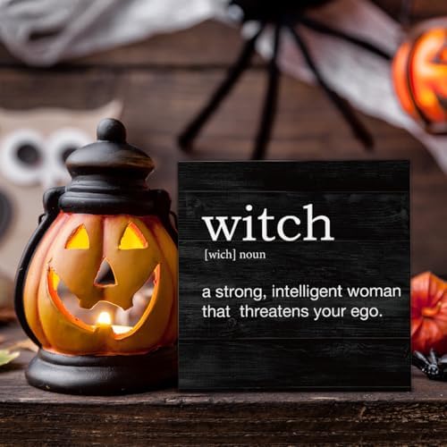 Halloween Decorations, Witch Definition Wooden Sign Decor Desk Sign