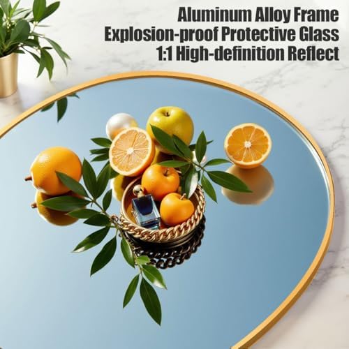 Prywot Arched Full Length Mirror, 58"x18" Full Body Mirror with Stand, Gold