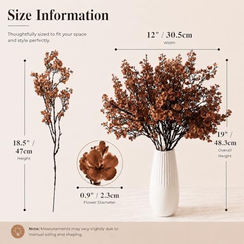 Mandy's 6 Bundles Artificial Brown Baby’s Breath Flowers