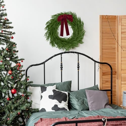 N&T NIETING 9FT Christmas Norfolk Pine Garland Real Touch Artificial Christmas Green Xmas Garland for Mantle, Table Holiday Fireplace Staircase Indoor Outdoor Christmas Decorations