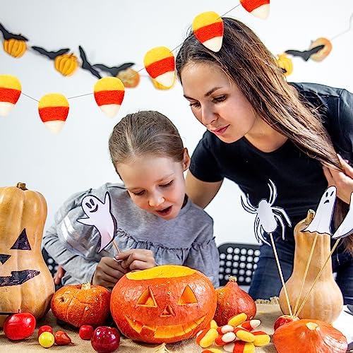 Glaciart One Felt Candy Corn - Create Garland, Autumn Decor, Halloween Thanksgiving Felt Props - Fall Home Decorating Set- 100% New Zealand Wool, Hand-Felted in Nepal, Essential Oil Ready | Pack of 10