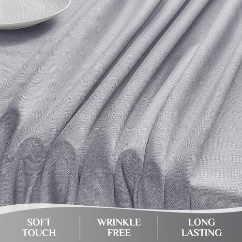 Softalker Small Outdoor Tablecloths Rectangle 70 x 52 Inch Grey Linen Textured Table cloth Stain and Wrinkle Resistant Table Cover for Spring,Easter,Summer,Party,Garden,Coffee Farmhouse Decor Tabletop