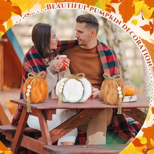 Cinnvoice 3 Pcs Fall Decorations for Home Pumpkin Table Decor
