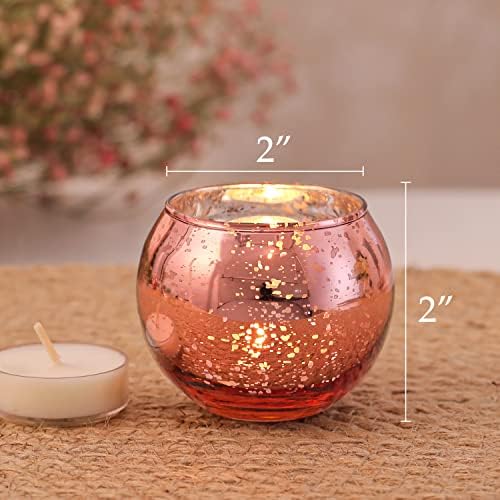 Volens 24PCS Rose Gold Votive Candle Holders for Table Centerpieces