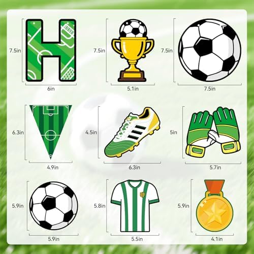 Soccer Party Decorations, 14Pcs Soccer Birthday Party Supplies Include Soccers Happy Birthday Banner Paper Garland Hanging Swirl for Boys Sports Birthdays Decor