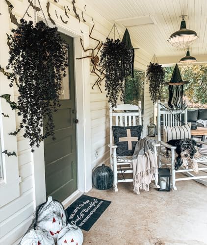 RECUTMS Black Hanging Flowers Faux Hanging Plants Black Artificial Plants